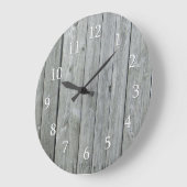 Grande Horloge Ronde Rustic Country  Wood (Angle)
