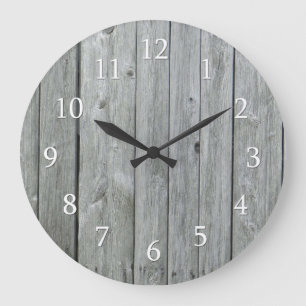 Grande Horloge Ronde Rustic Country Wood