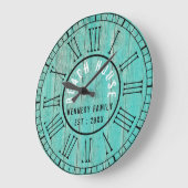 Grande Horloge Ronde Rustic Green Wood (Angle)