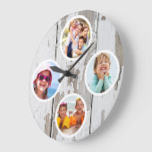 Grande Horloge Ronde Rustic Keepsake Family Multiphoto (Angle)
