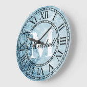 Grande Horloge Ronde Rustic Nautical Vintage (Angle)