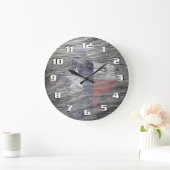 Grande Horloge Ronde Rustic Patriotic Texas Flag on wood texture (Maison)