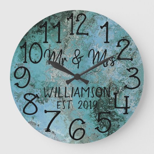 Grande Horloge Ronde Rustic Personalized Distressed Rust Custom (Recto)