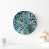 Grande Horloge Ronde Rustic Personalized Distressed Rust Custom (Maison)