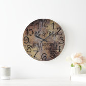 Grande Horloge Ronde Rustic Personalized Distressed Rust Custom (Maison)