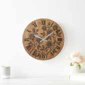 Grande Horloge Ronde Rustic Rose Garden Wall Clock  (Maison)