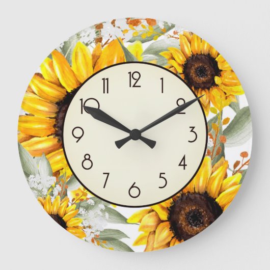 Grande Horloge Ronde Rustic Sunflower (Recto)