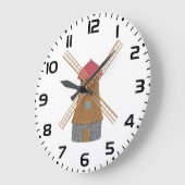 Grande Horloge Ronde Rustic Traditional Wooden Windmill (Angle)