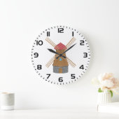 Grande Horloge Ronde Rustic Traditional Wooden Windmill (Maison)