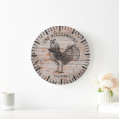 Grande Horloge Ronde Rustic Vintage Wood (Maison)