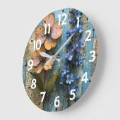 Grande Horloge Ronde Rustic Wood Acrylic Wall Clock (Angle)