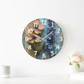 Grande Horloge Ronde Rustic Wood Acrylic Wall Clock (Maison)