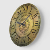 Grande Horloge Ronde Rustique Antique Shabby Chic Vintage Chiffre Romai (Angle)