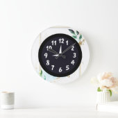 Grande Horloge Ronde Rustique  Unique  Blanc  Sarcelle  (Maison)