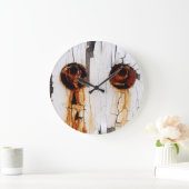Grande Horloge Ronde Rusty Bolts Nuts et Peeling Paint (Maison)