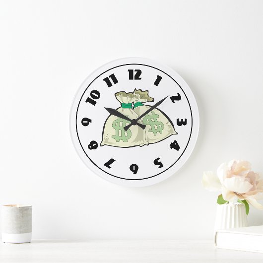 Grande Horloge Ronde Sacs d'argent