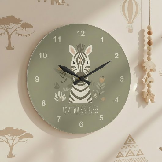 Grande Horloge Ronde Safari Portrait Zebra ID1264