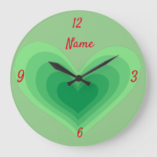Grande Horloge Ronde Sage Green Heart Thunder_Cove 