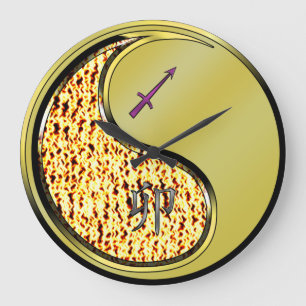 Grande Horloge Ronde Sagittaire & Lapin Métal