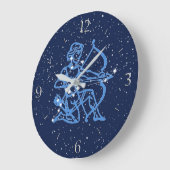 Grande Horloge Ronde Sagittarius Constellation & Zodiac Signe avec étoi (Angle)