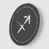 Grande Horloge Ronde Sagittarius Zodiac Sign Carbon Fiber Print (Angle)