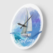 Grande Horloge Ronde Sailboat text (Angle)