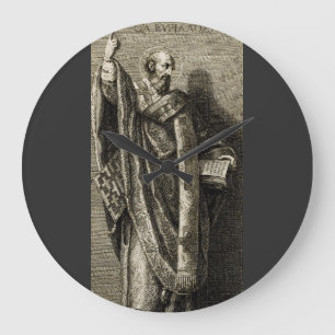 Grande Horloge Ronde Saint Cyrille de Jérusalem Art Graphique Sacré