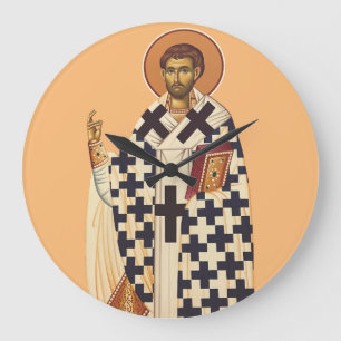 Grande Horloge Ronde Saint Timothée d'Éphèse Art Orthodoxe Traditionnel