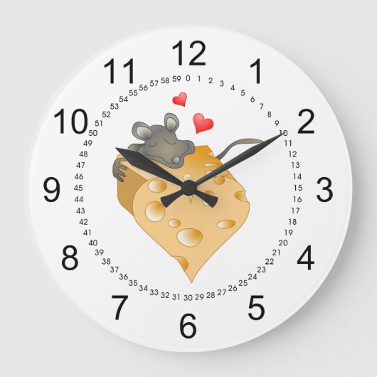 Grande Horloge Ronde Saint-Valentin au fromage (Recto)