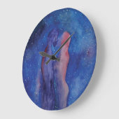 Grande Horloge Ronde Saint Valentin Kiss couple art Round (Grande horlo (Angle)