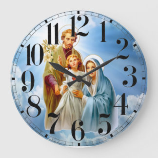 Grande Horloge Ronde Sainte Famille Sur Sky Arrière - plan Acrylique Ho