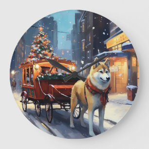 Grande Horloge Ronde Saison de Noël Akita