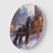 Grande Horloge Ronde Saison de Noël Cocker Spaniel (Angle)