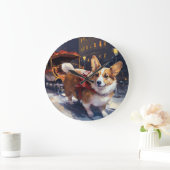 Grande Horloge Ronde Saison de Noël de Corgi (Maison)