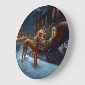 Grande Horloge Ronde Saison de Noël de Vizsla (Angle)