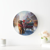 Grande Horloge Ronde Saison festive de Noël de Setter en Irlande (Maison)
