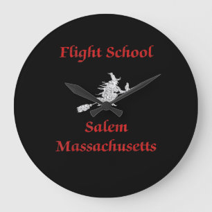 Grande Horloge Ronde Salem Flight School Halloween Witel Vêtements Cade