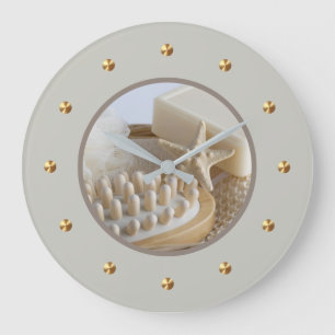 Grande Horloge Ronde Salle De Bains Spa Relaxante Horaires murales