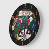 Grande Horloge Ronde Salle De Jeux Billard (Angle)