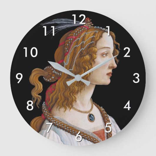 Grande Horloge Ronde Sandro Botticelli - Portrait de Simonetta Vespucci (Recto)