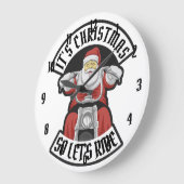 Grande Horloge Ronde Santa Claus à moto (Angle)