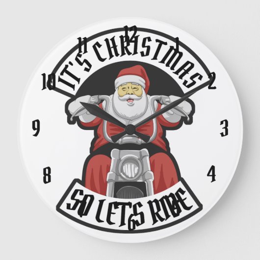 Grande Horloge Ronde Santa Claus à moto (Recto)