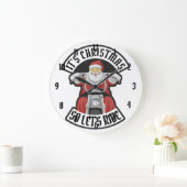 Grande Horloge Ronde Santa Claus à moto (Maison)
