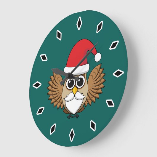 Grande Horloge Ronde Santa Claus Owl (Angle)