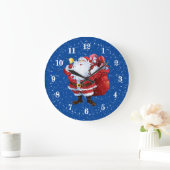 Grande Horloge Ronde Santa Holiday Large Clock (Maison)