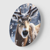 Grande Horloge Ronde Santas Assez Près De Rindeer, (Angle)