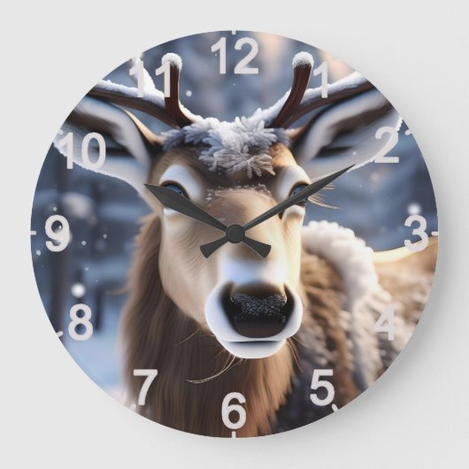 Grande Horloge Ronde Santas Assez Près De Rindeer, (Recto)