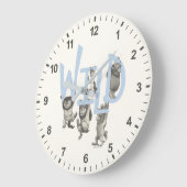 Grande Horloge Ronde SAUVAGE | Wild Things et Max - Bleu (Angle)