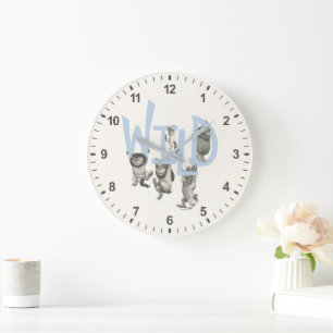Grande Horloge Ronde SAUVAGE   Wild Things et Max - Bleu