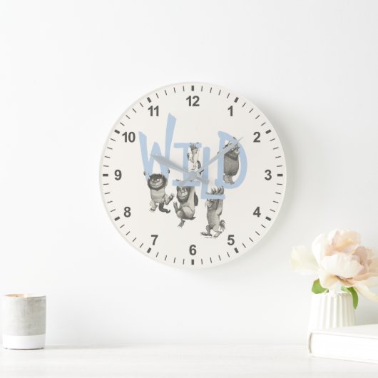 Grande Horloge Ronde SAUVAGE | Wild Things et Max - Bleu (Maison)